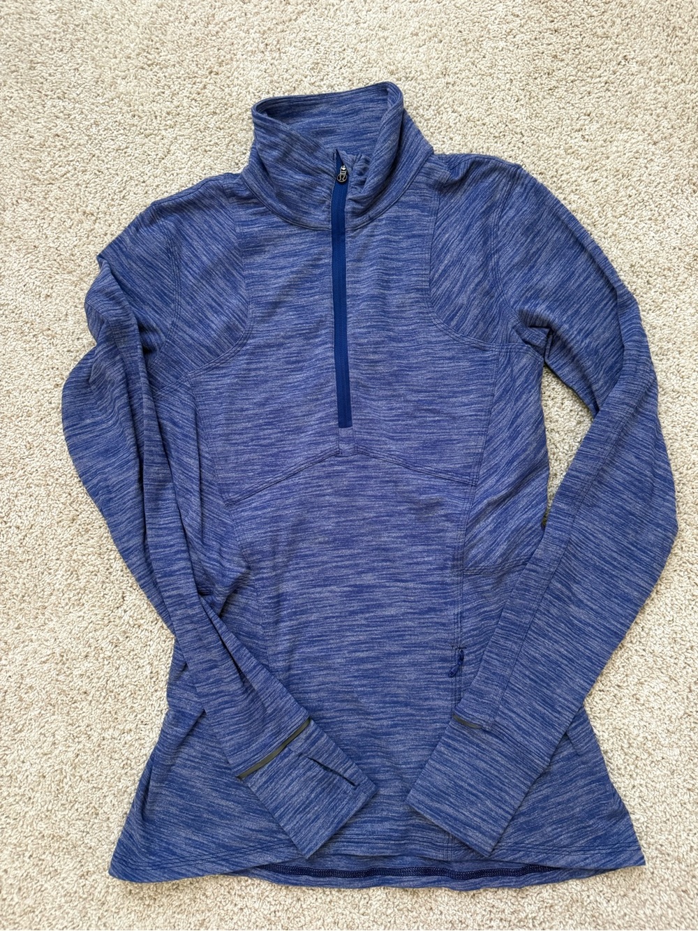 Lululemon Kanto Catch Me 1/2 Zip in Heathered Sapphire Blue